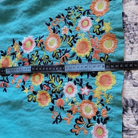 Women's natural linen dress with embroidery size S - Picture 12 of 14